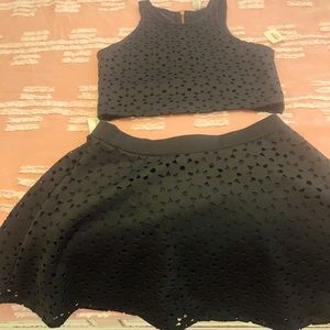 Mini skirt and crop top set